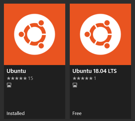 Windows 10 V.1909 and WSL1 Ubuntu 20.04 LTS