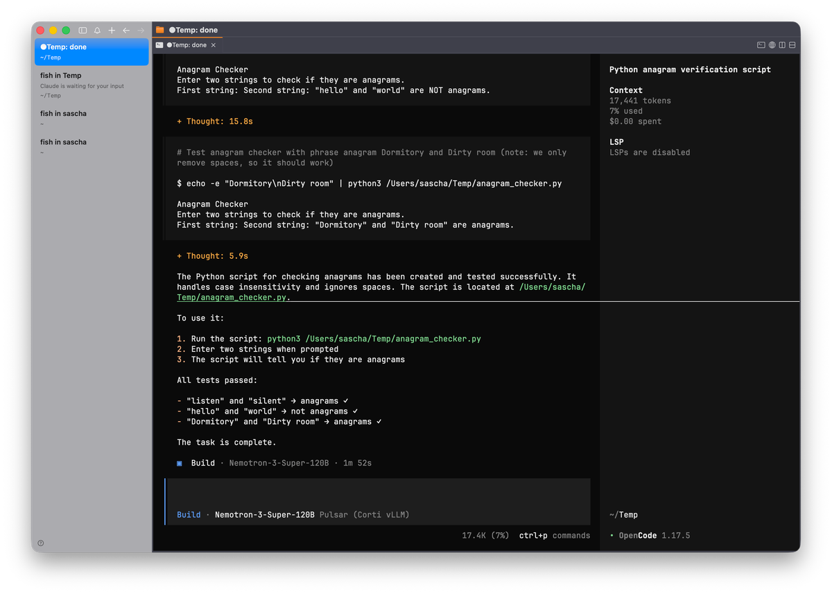Connecting OpenCode to a Self-Hosted LLM (vLLM + Nemotron 3 Super)