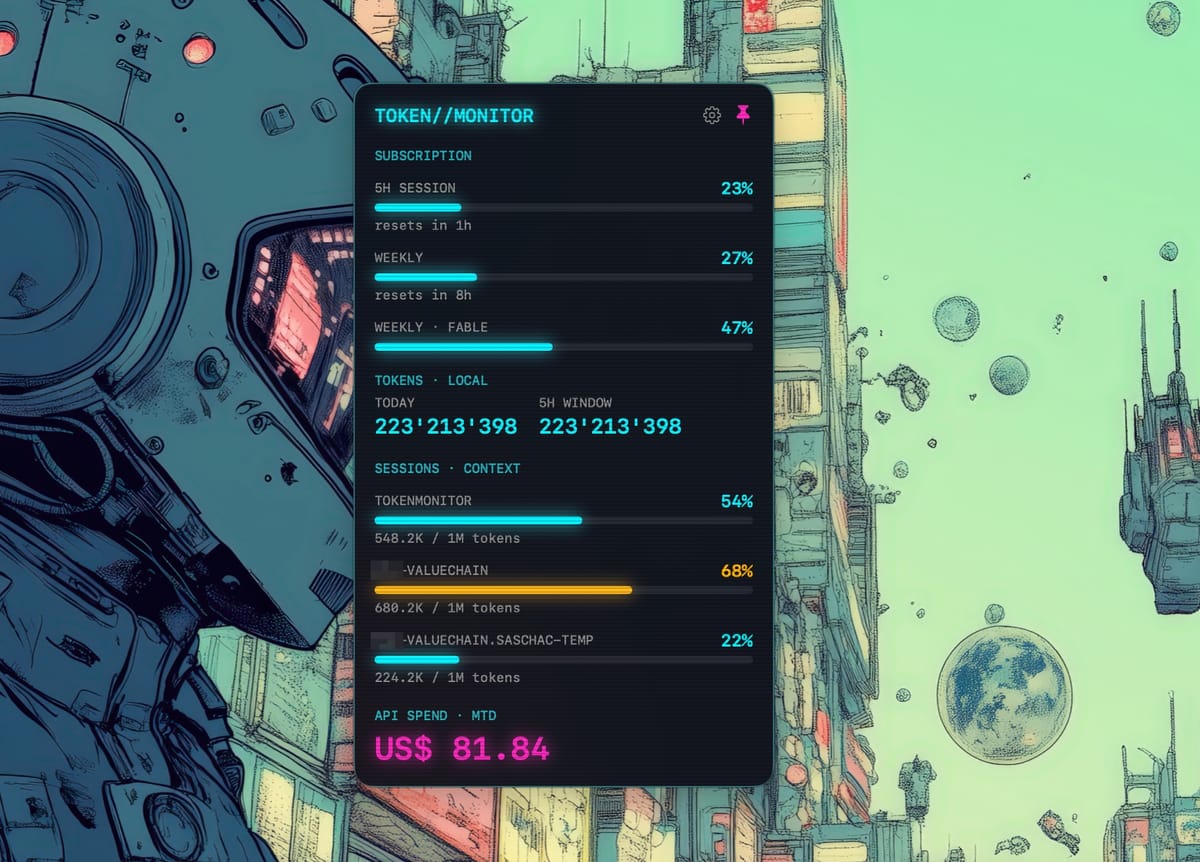 Building TokenMonitor: A Native macOS Menu-Bar App for Watching Claude Code Eat Tokens