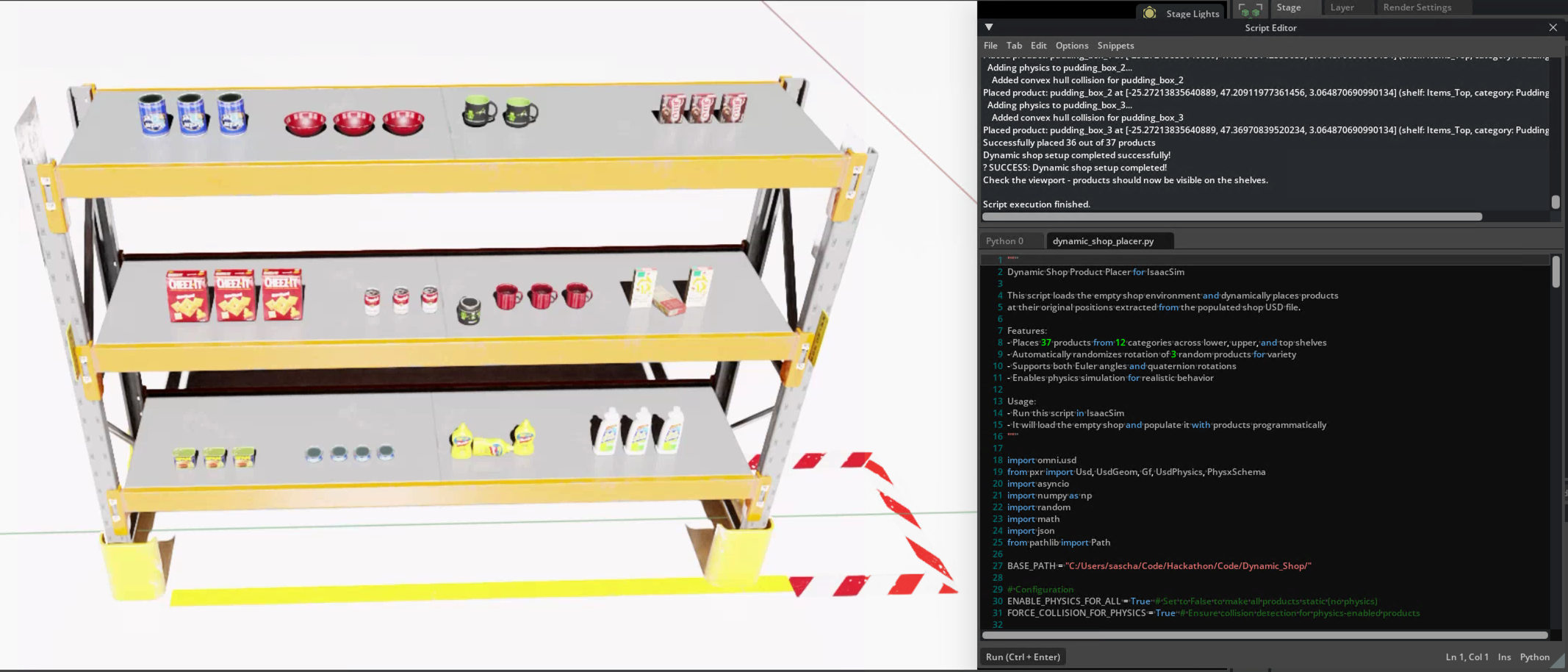 Isaac Sim Dynamic Store: A Technical Framework for Robotic Training in Retail Environments