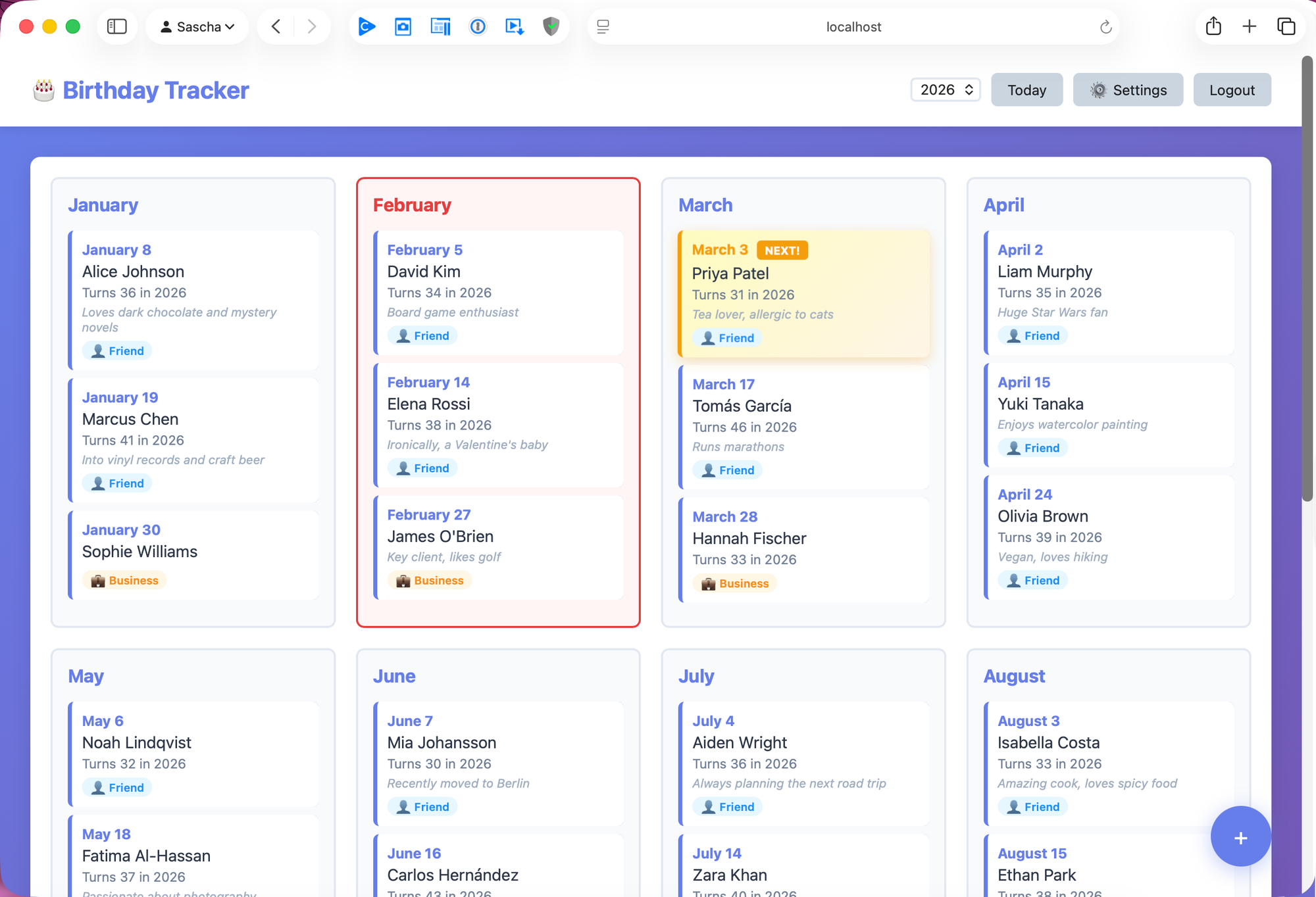 Building an AI-Powered Birthday Calendar with FastAPI and Vanilla JavaScript