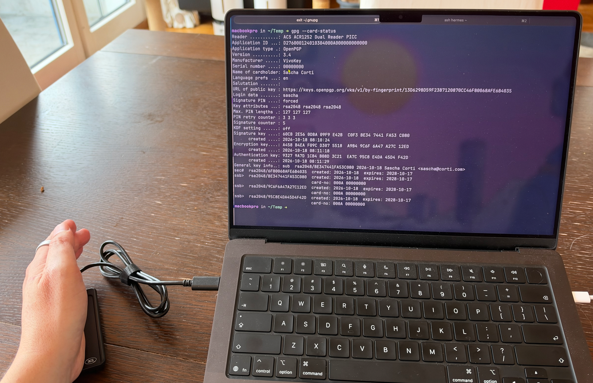 My PGP Keys Live Under My Skin Now