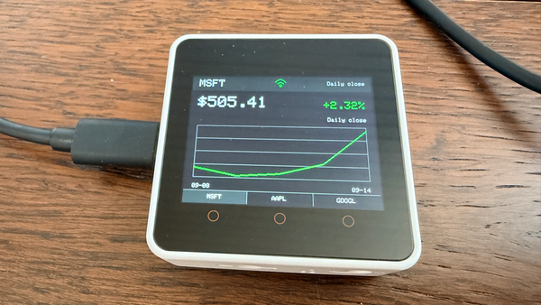 Building a Three-Stock Ticker with ESP32 and M5Stack Core2